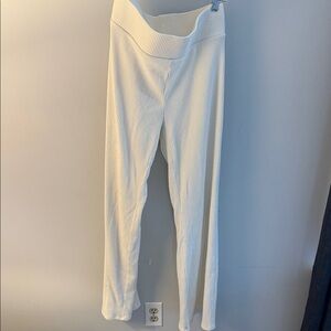 Old Navy Cream Ribbed Wide-Leg Knit Pants